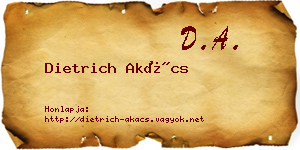 Dietrich Akács névjegykártya